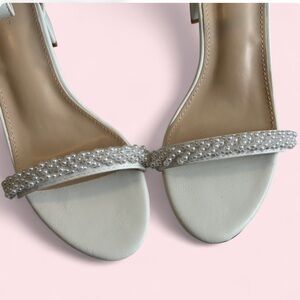 White Pearl-Adorned Heels